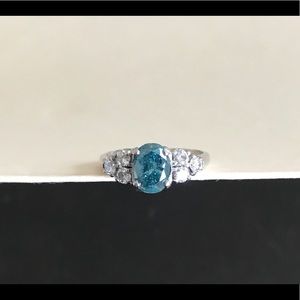 Vintage blue diamond cocktail ring